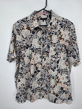 Ted Baker London SITCOM SS Floral Shirt in Brown Size 6 (2XL) 7049